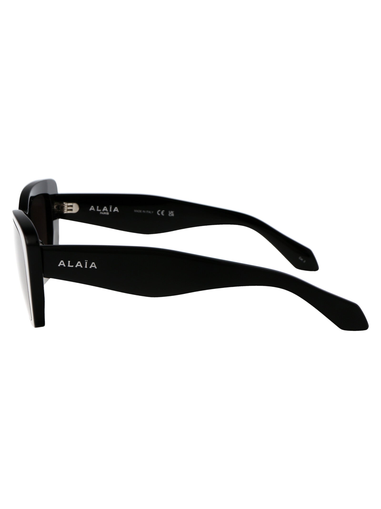 Alaïa AA0070S sunglasses detail in Black-Black-Grey acetate