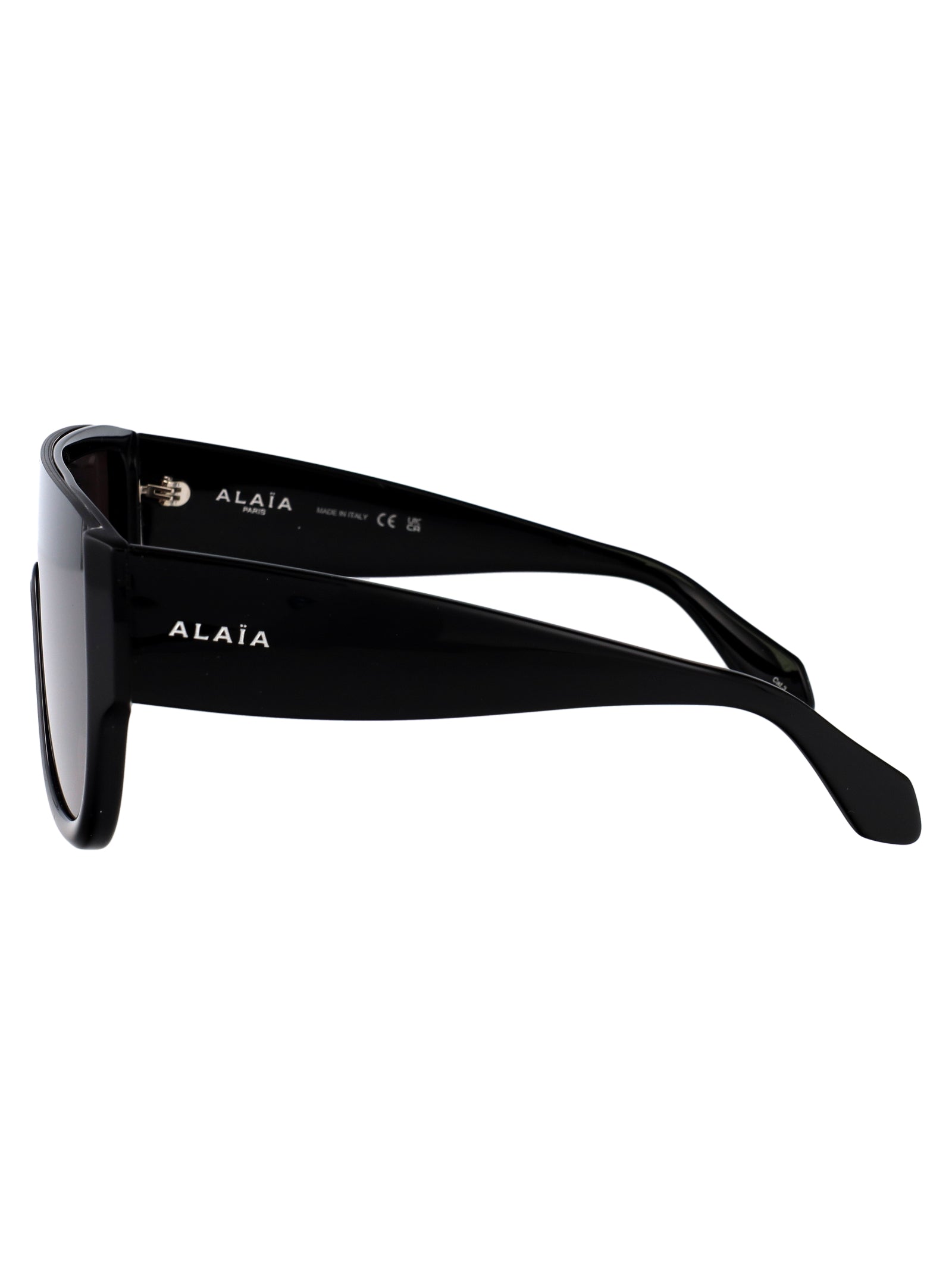 Alaïa AA0087S sunglasses side view in Black-Black-Grey acetate