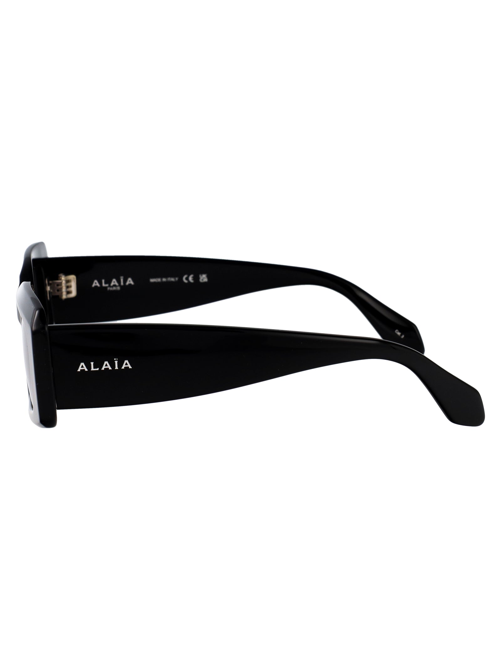 Alaïa AA0078S sunglasses detail in Black-Black-Grey acetate
