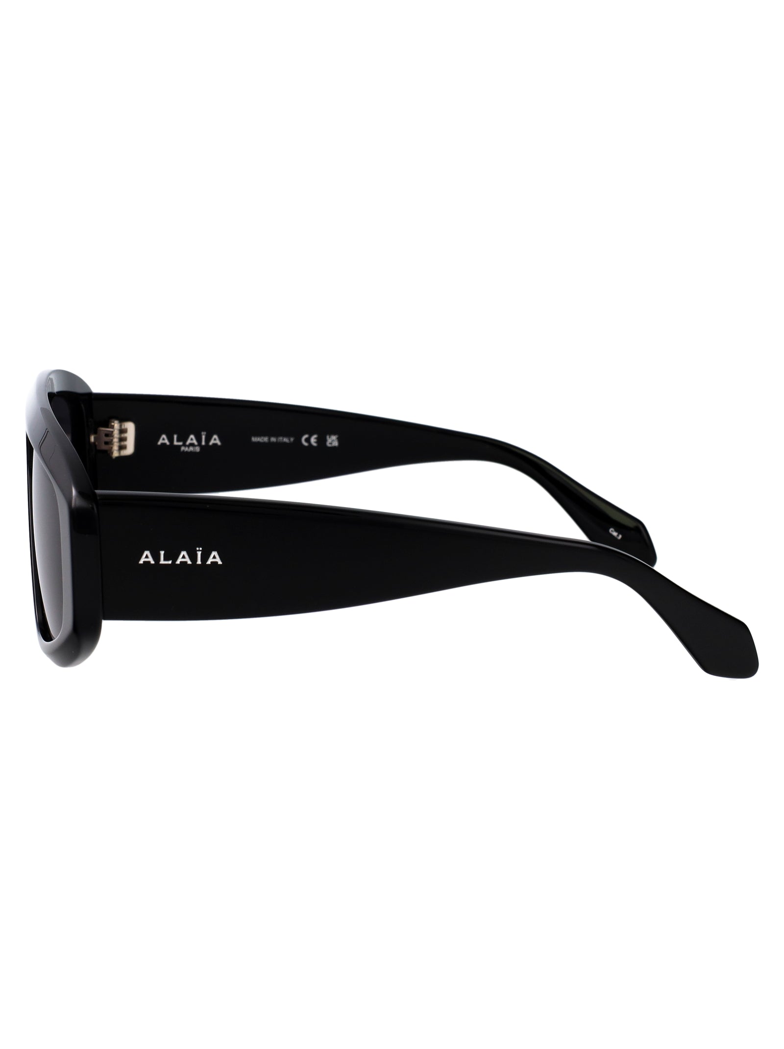 Alaïa AA0092S sunglasses front view in black-black-grey acetate